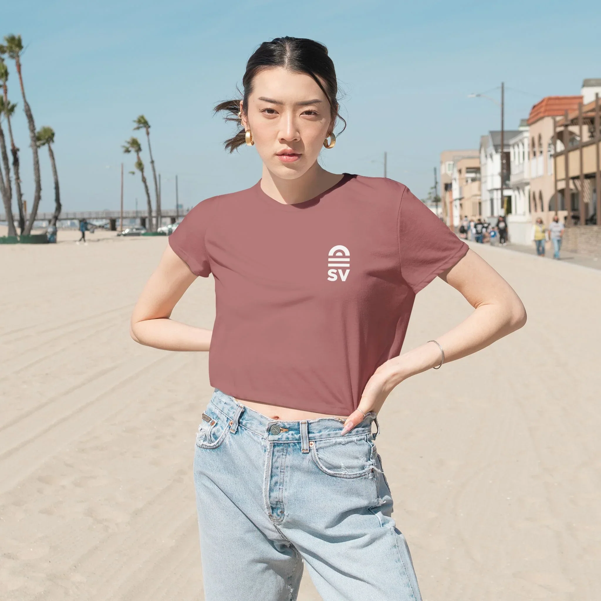 SV Women's Flowy Cropped Tee - Image 8